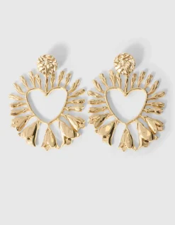 Flower Heart Oorbellen Goud