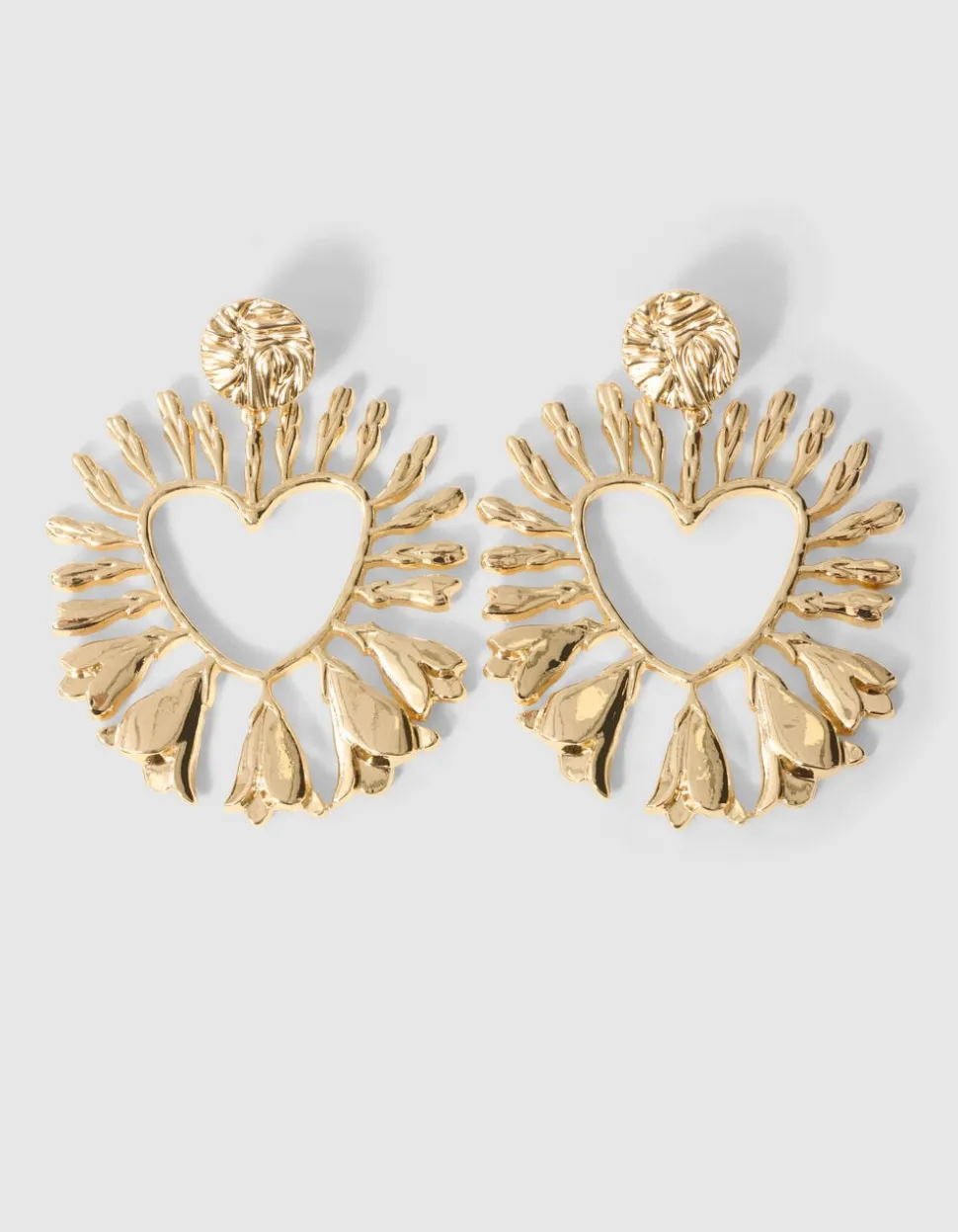 Flower Heart Oorbellen Goud