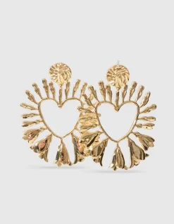 Flower Heart Oorbellen Goud