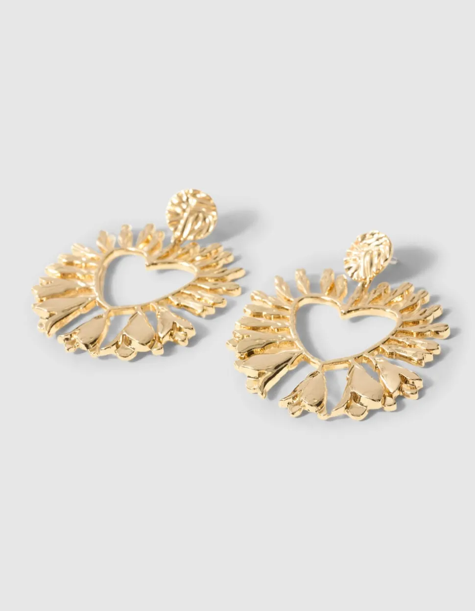 Flower Heart Oorbellen Goud