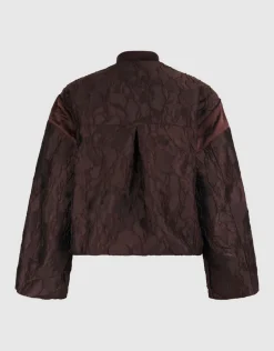 Flower Jacquard Bomber Donkerbruin