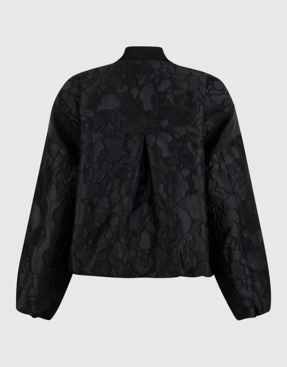 Flower Jacquard Bomber Zwart