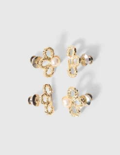 Flower Jeans Pins Goud