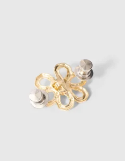 Flower Jeans Pins Goud