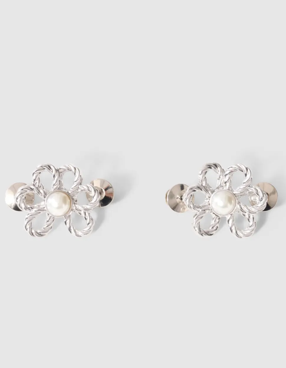 Flower Jeans Pins Zilver