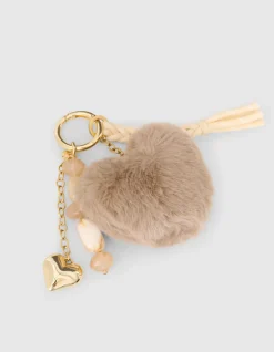 Fluffy Bagcharm Beige/Goud