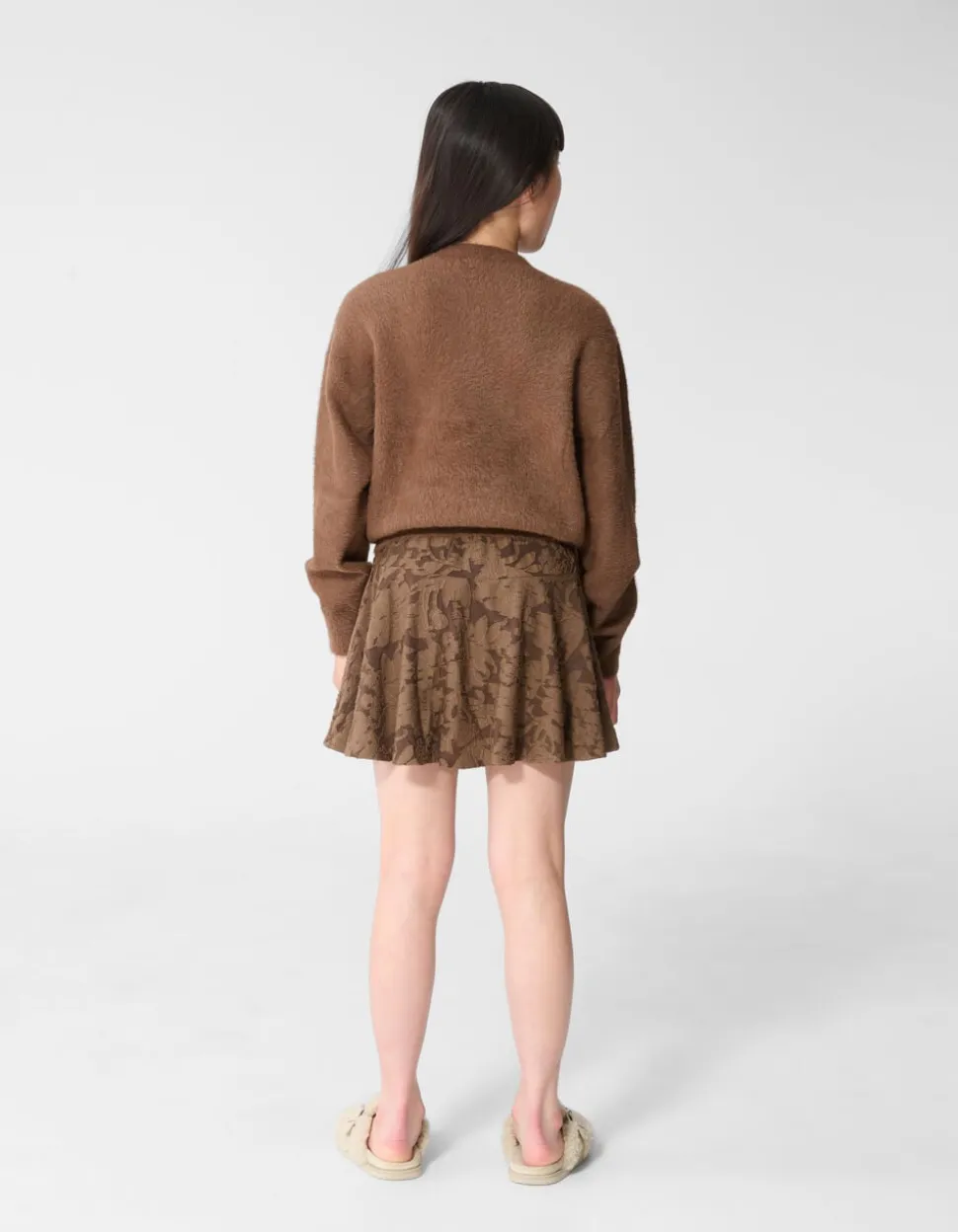 Fluffy Button Vest Bruin