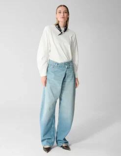 Folded Baggy Fit Jeans Mediumstone