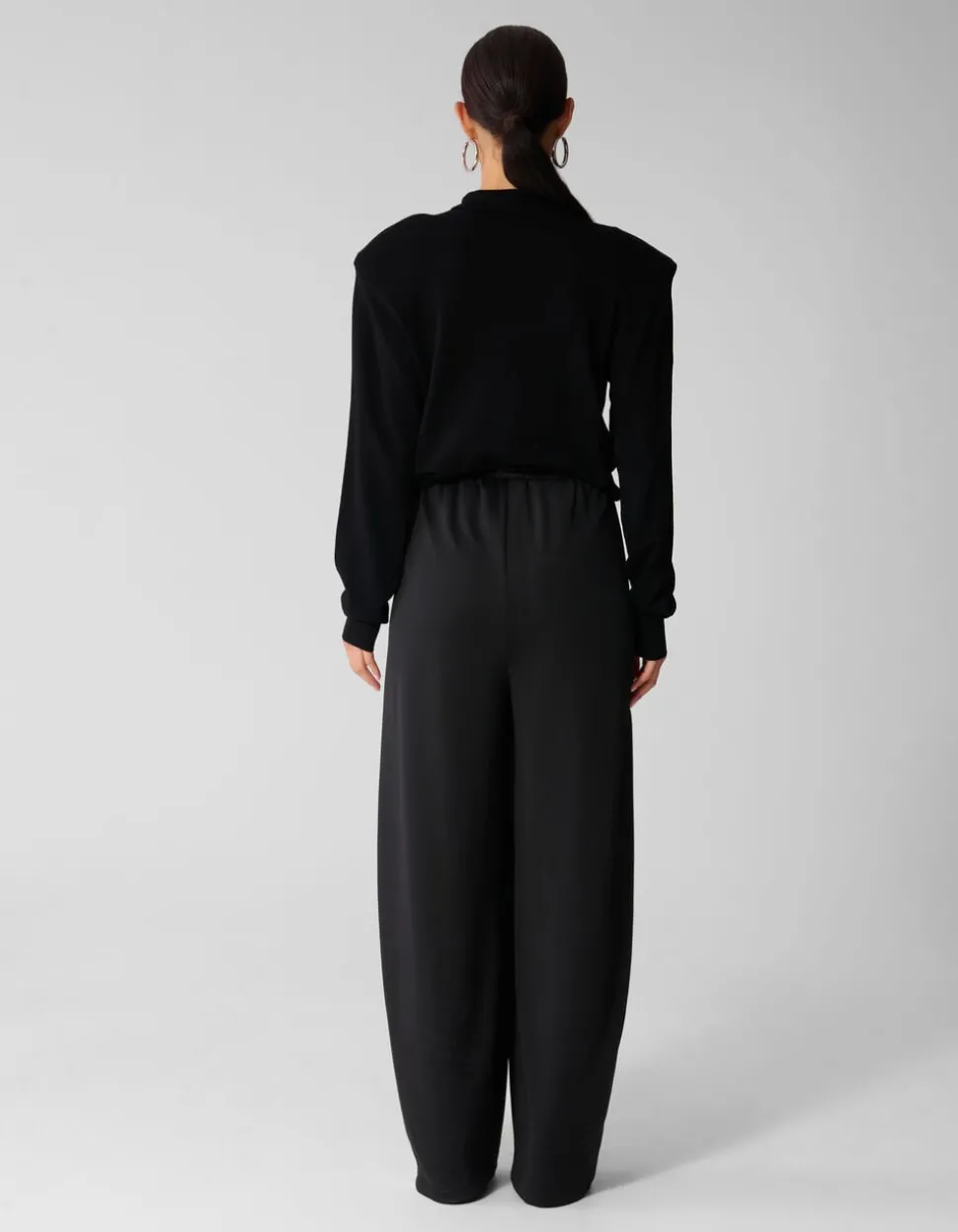 Front Zipper Barrel Fit Broek Zwart