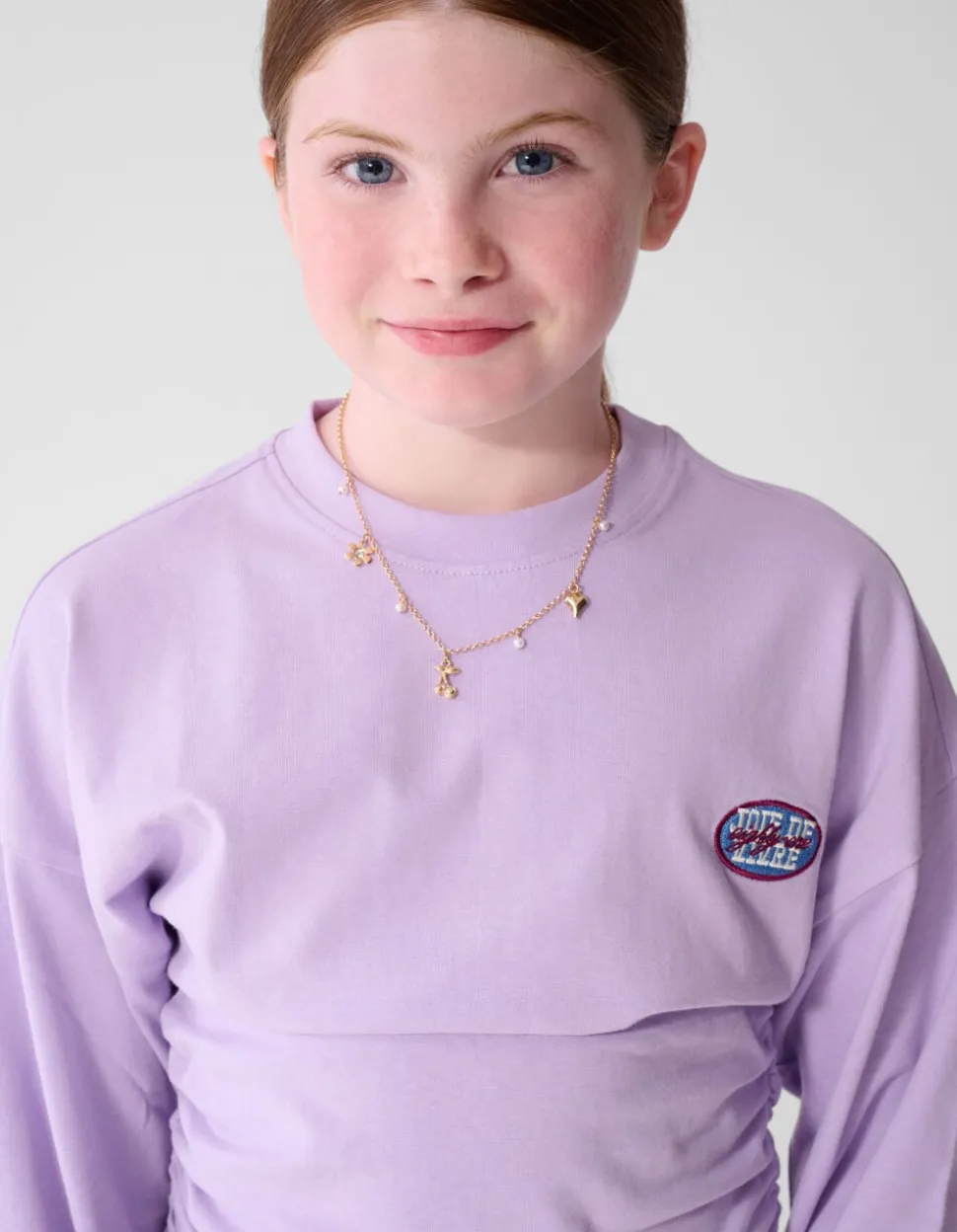 Gathered Longsleeve Top Paars