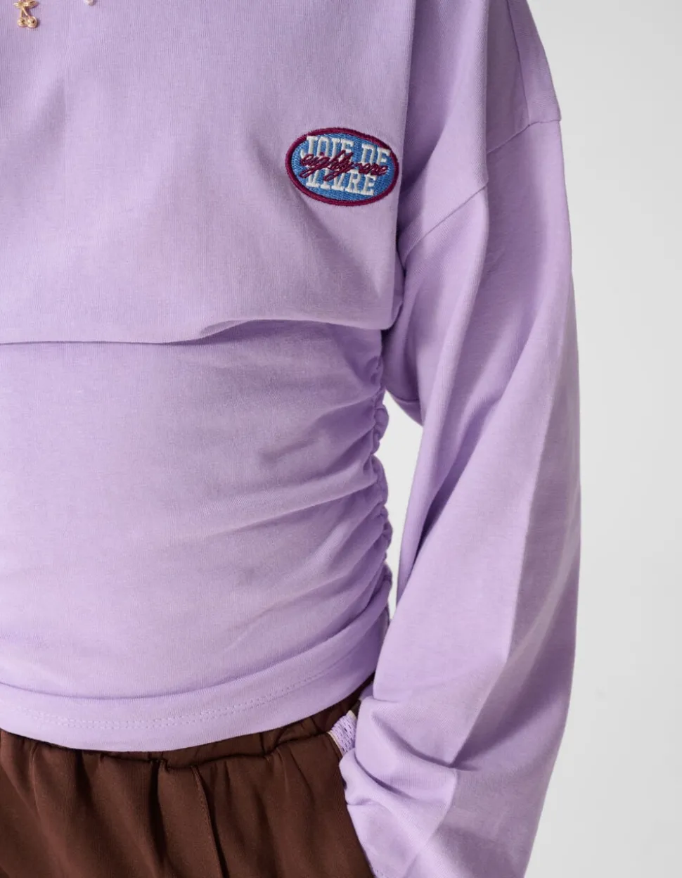 Gathered Longsleeve Top Paars
