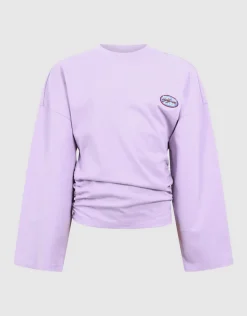 Gathered Longsleeve Top Paars