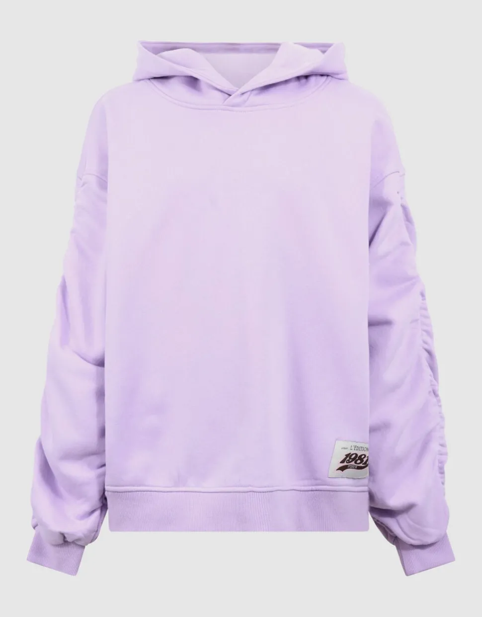 Gathered Sleeve Hoodie Paars