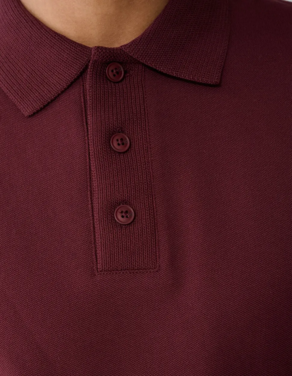 Gebreide Polo Donkerrood