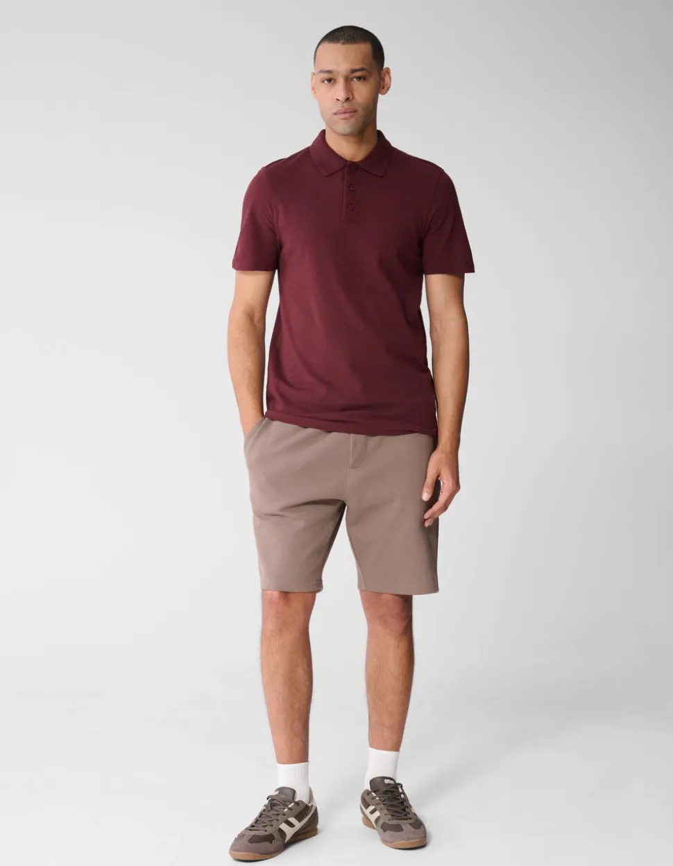 Gebreide Polo Donkerrood