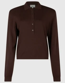 Gebreide Polo Longsleeve Bruin