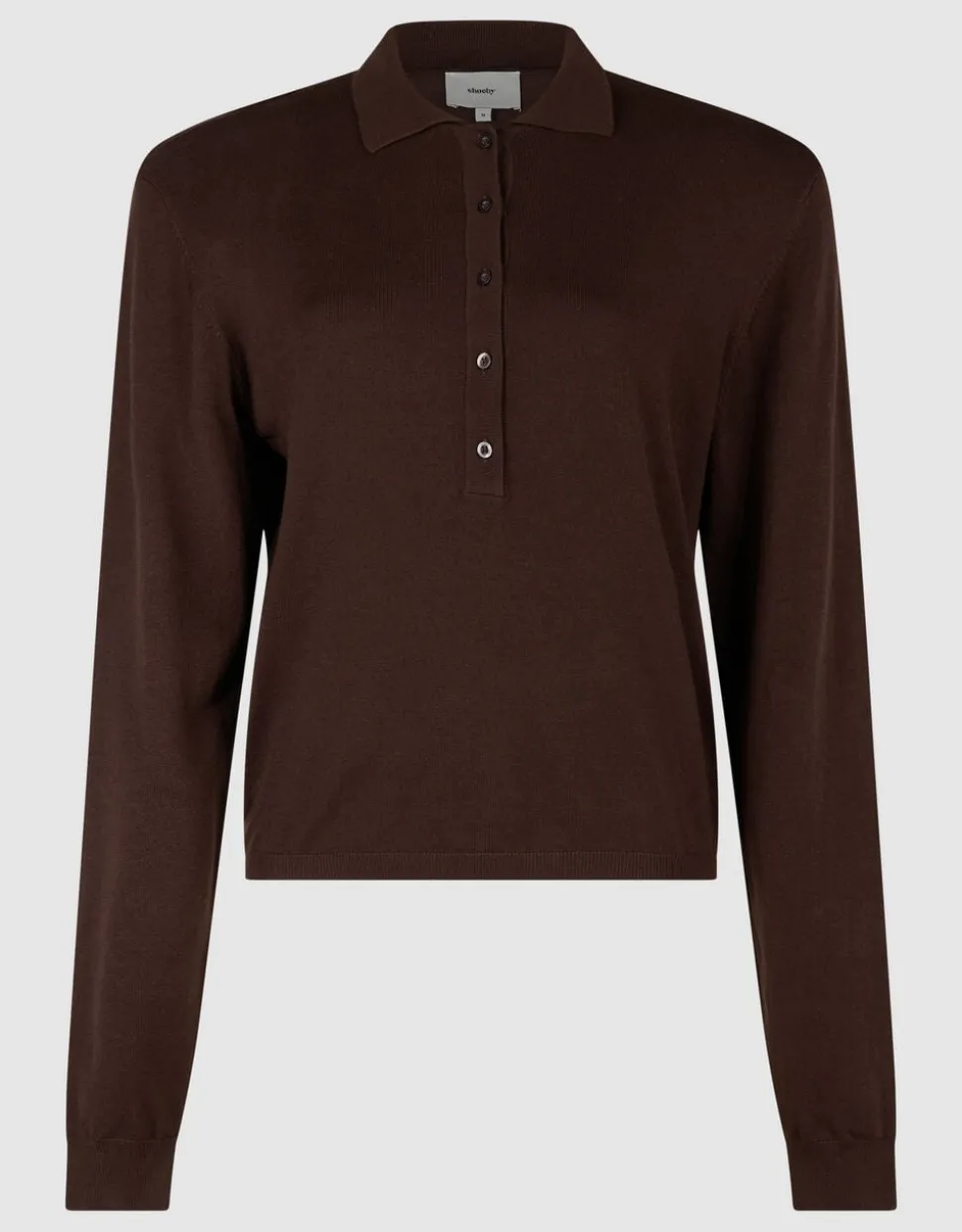 Gebreide Polo Longsleeve Bruin
