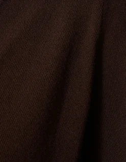 Gebreide V-neck Trui Donkerbruin