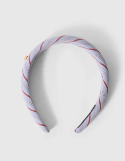 Gestreepte Haarband Bordeaux/Blauw