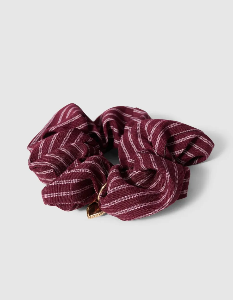 Gestreepte Scrunchie Donkerrood