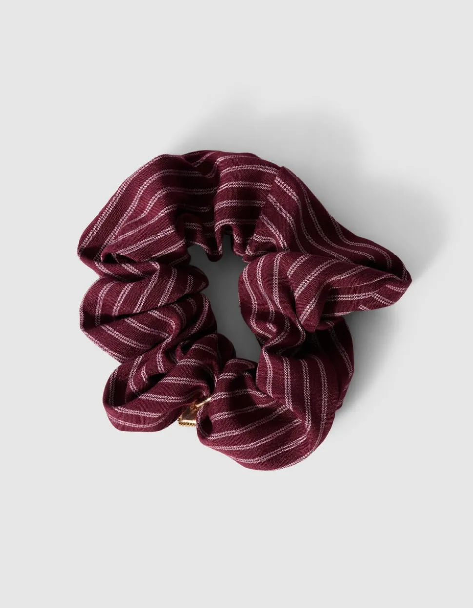 Gestreepte Scrunchie Donkerrood