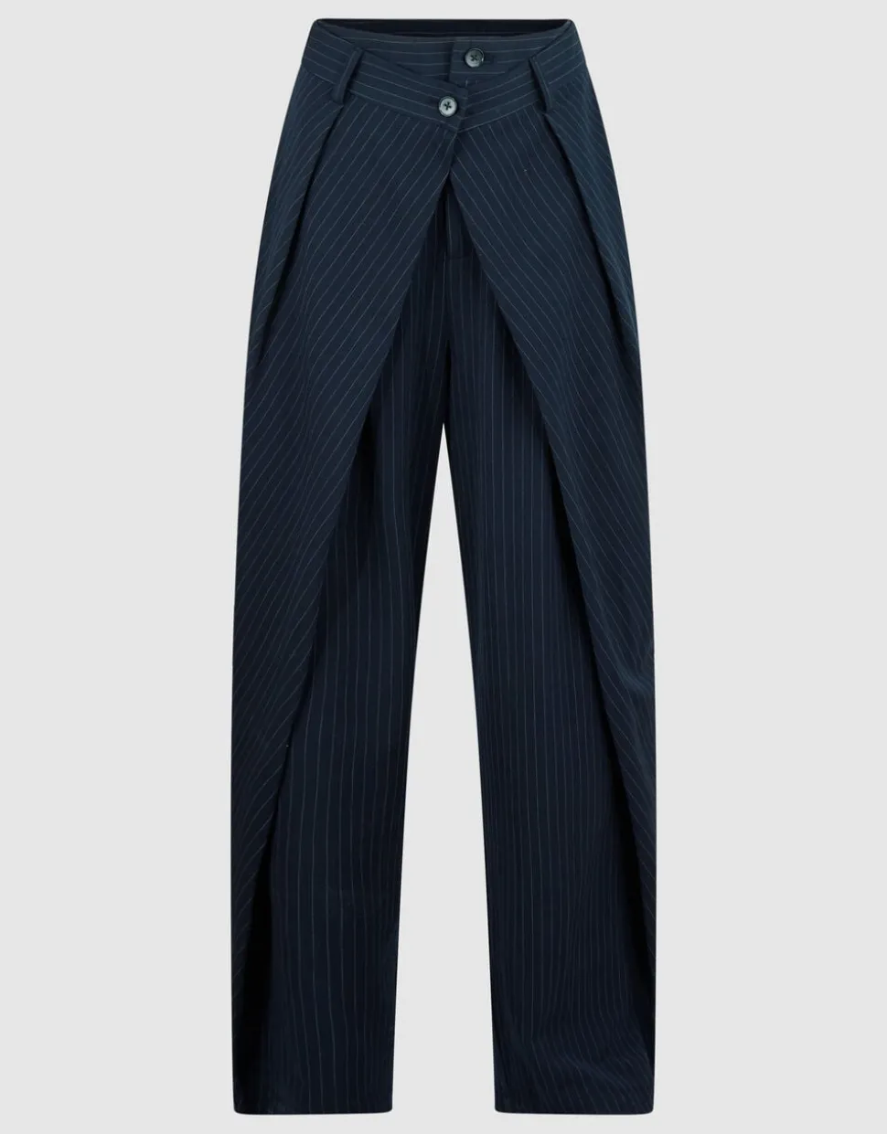 Gestreepte Wide Leg Fit Pantalon Donkerblauw