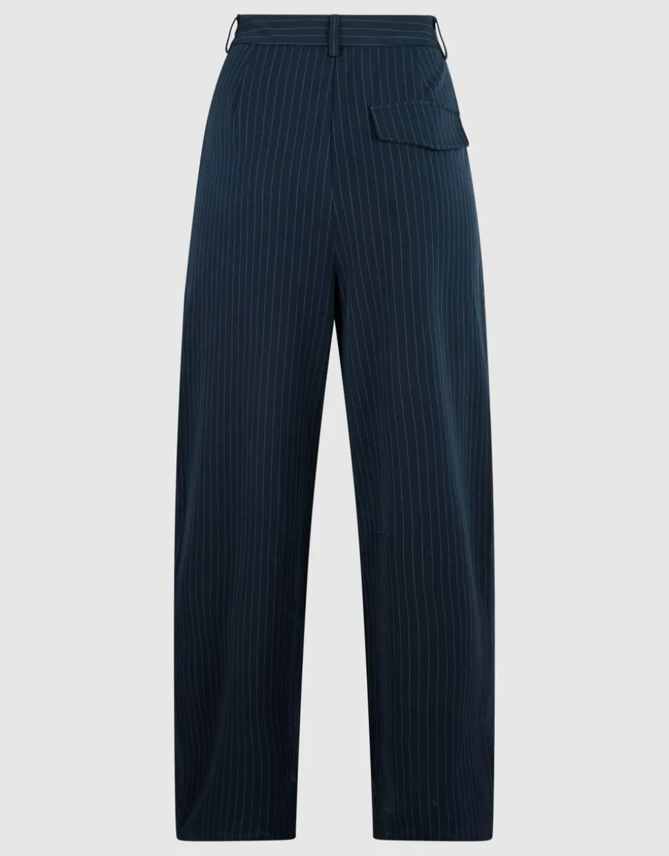 Gestreepte Wide Leg Fit Pantalon Donkerblauw