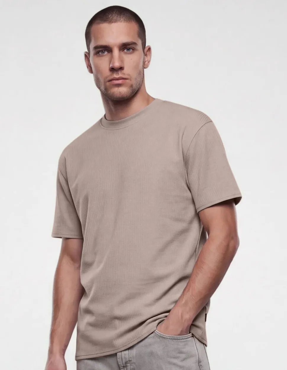 Gestreept Rib T-shirt Lichtgroen