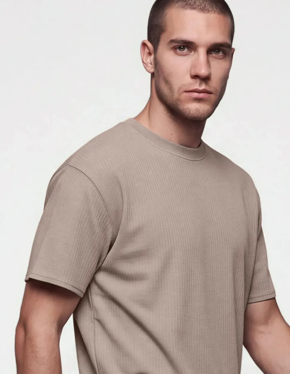 Gestreept Rib T-shirt Lichtgroen