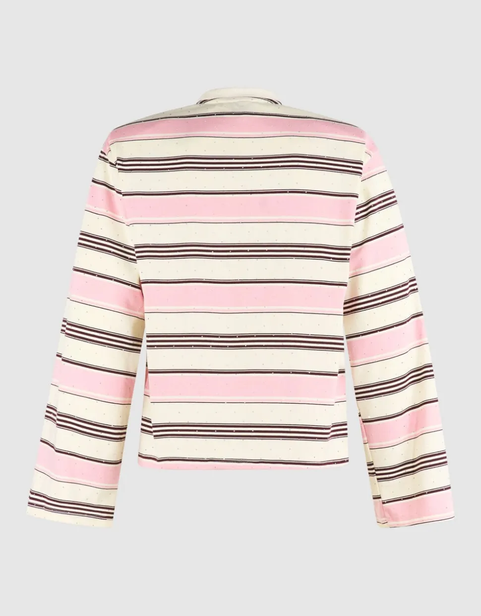 Gestreept Strass Longsleeve T-shirt Roze