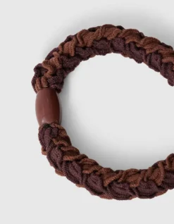 Gevlochten Haarelastiek Bruin