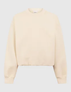 Glitter Balloon Fit Sweater Gebroken Wit
