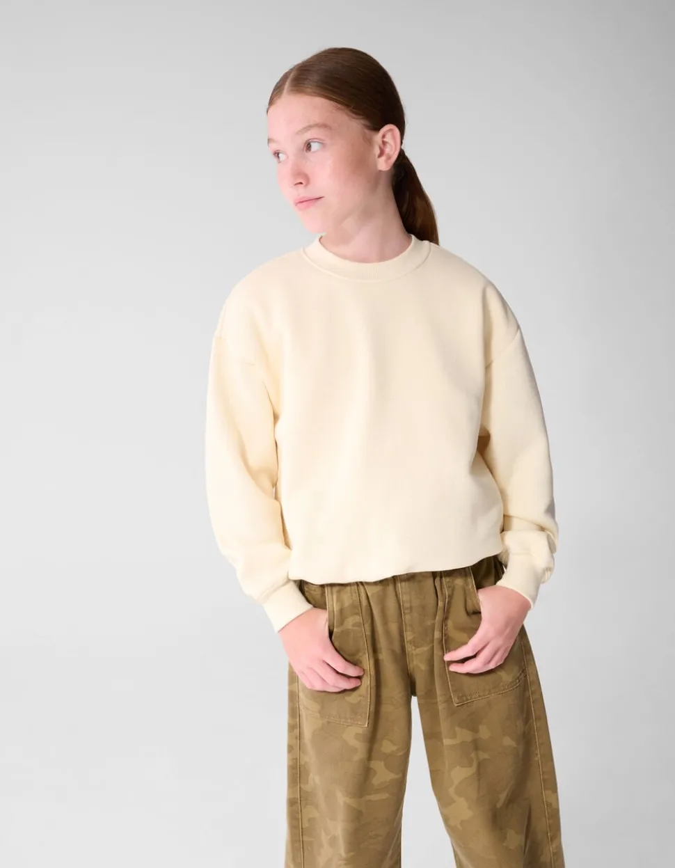 Glitter Balloon Fit Sweater Gebroken Wit