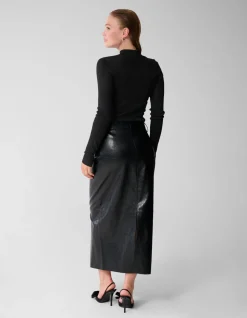 Glitter Col Top Zwart