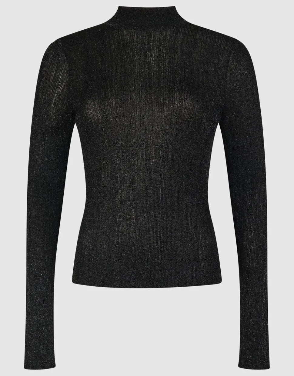 Glitter Col Top Zwart