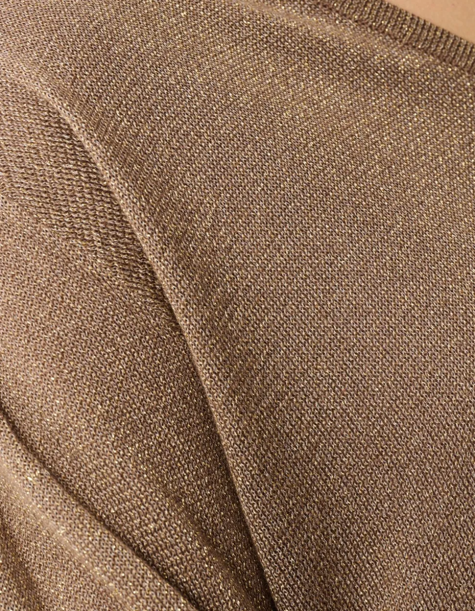 Glitter V-hals Trui Bruin
