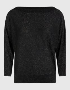 Glitter Vleermuis Trui Zwart