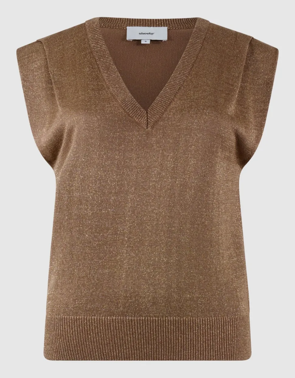 Glitter V-Neck Top Bruin