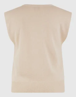 Glitter V-Neck Top Zand