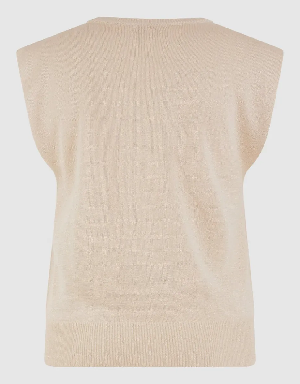 Glitter V-Neck Top Zand