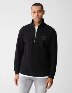 Half Zip Keper Sweater Zwart