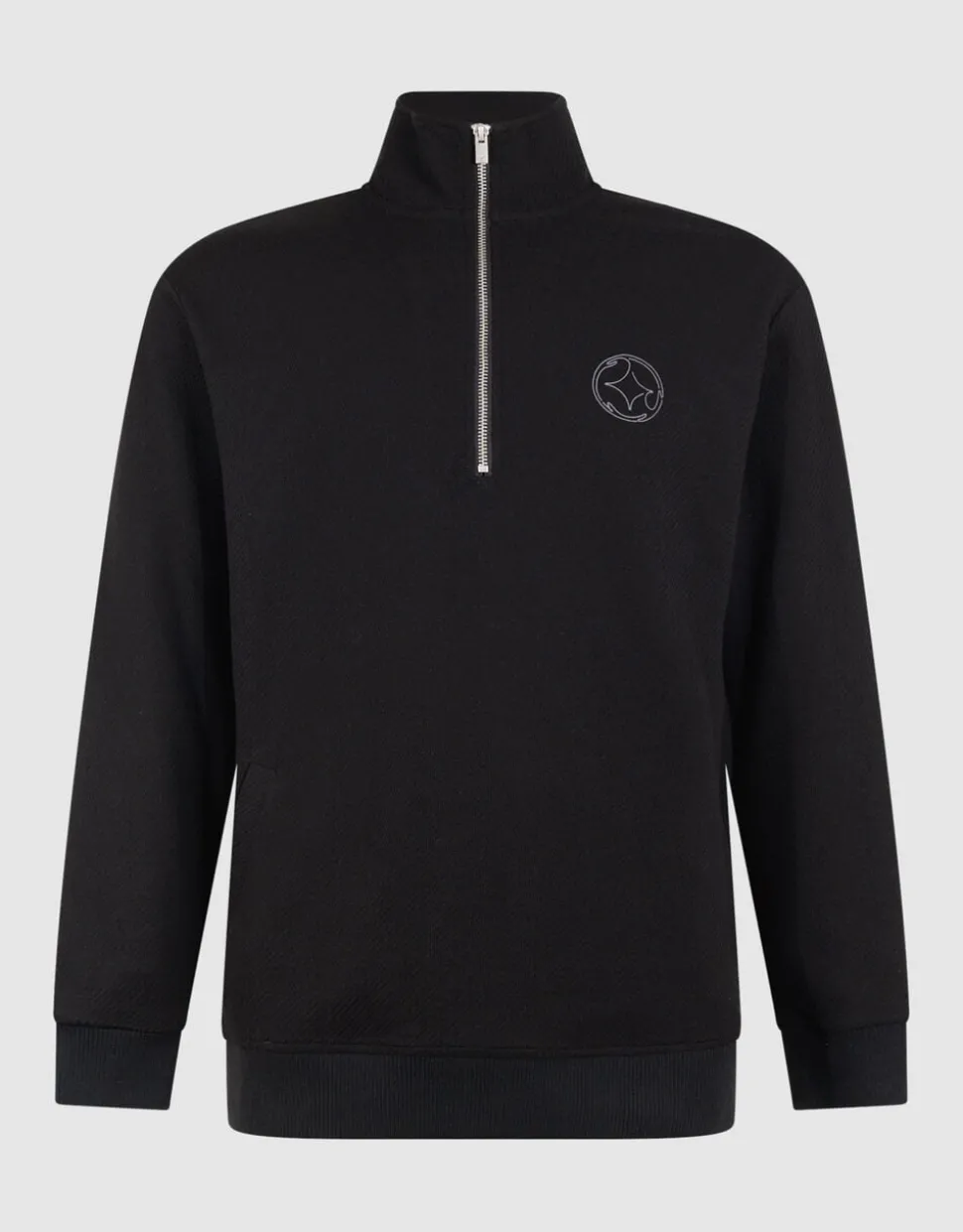 Half Zip Keper Sweater Zwart