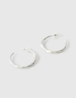 Hammerd Hoop Oorbellen Zilver