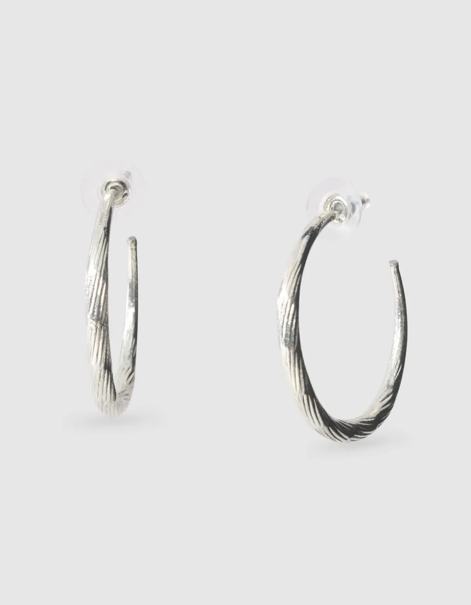 Hammerd Hoop Oorbellen Zilver