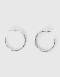 Hammerd Hoop Oorbellen Zilver