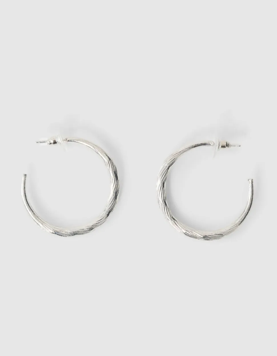 Hammerd Hoop Oorbellen Zilver