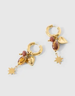 Heart Charm Oorbellen Goud