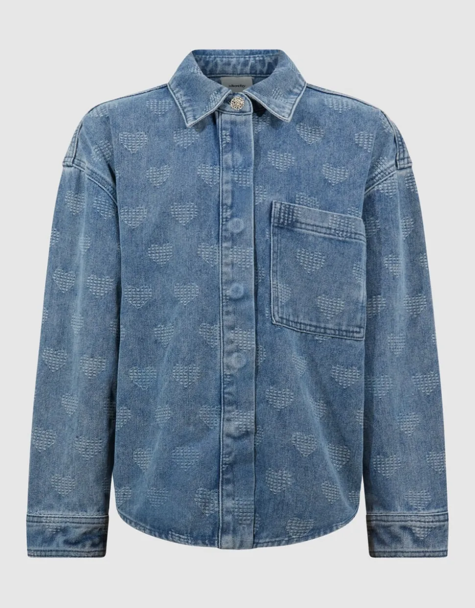 Heart Denim Blouse Blauw