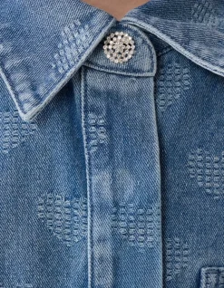 Heart Denim Blouse Blauw