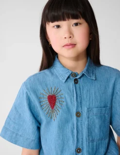 Heart Denim Jumpsuit Lichtblauw